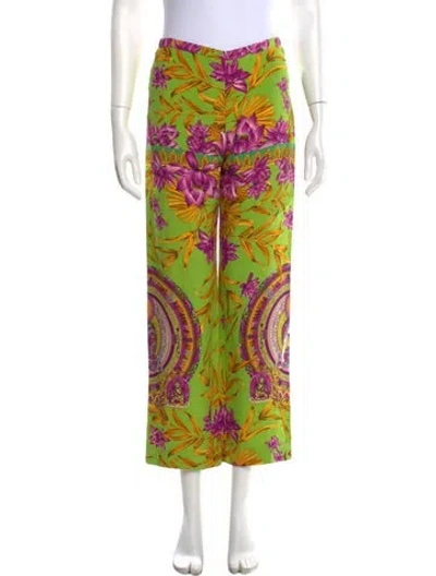 Pre-owned Versace Vintage Wide Leg Pants In Green