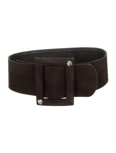 Pre-owned Versace Vintage Wide Waist Belt In Brown