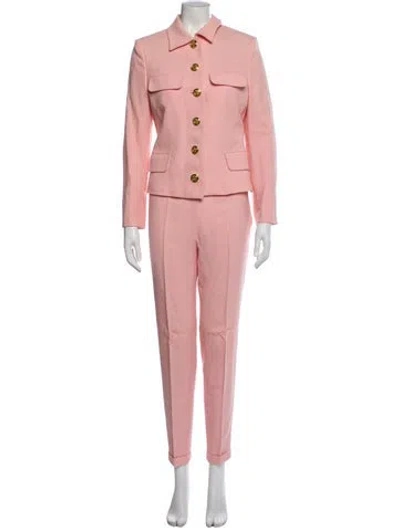 Pre-owned Versace Vintage Wool Pantsuit In Pink