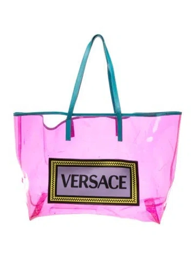 Pre-owned Versace Vinyl Tote In Multicolor