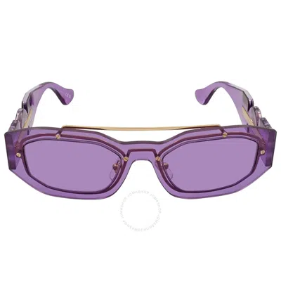 Versace Violet Geometric Unisex Sunglasses Ve2235 100284 51 In Purple