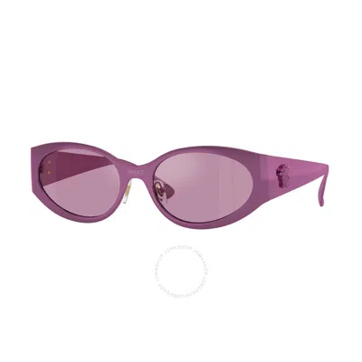 VERSACE VERSACE VIOLET MIRROR SILVER OVAL LADIES SUNGLASSES VE2263 1503AK 56