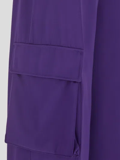 Versace Violet Wide Cargo Trousers In Black
