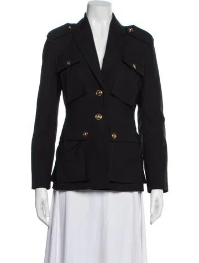 Pre-owned Versace Virgin Wool Blazer In Black