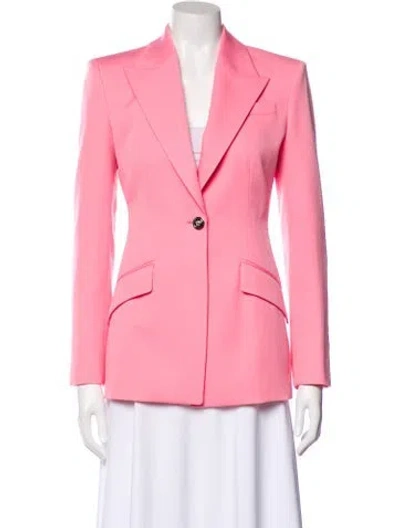 Pre-owned Versace Virgin Wool Blazer In Pink
