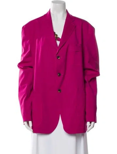 Pre-owned Versace Virgin Wool Blazer In Pink