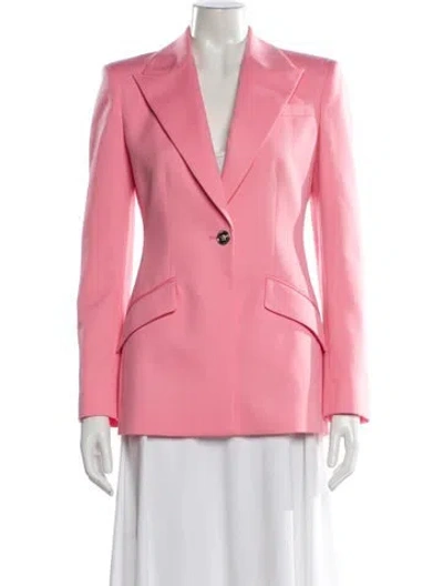 Pre-owned Versace Virgin Wool Blazer In Pink
