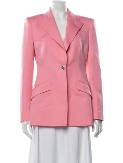 Pre-owned Versace Virgin Wool Blazer In Pink