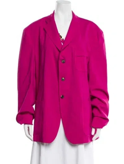 Pre-owned Versace Virgin Wool Blazer W/ Tags In Pink