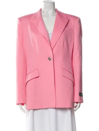 Pre-owned Versace Virgin Wool Blazer W/ Tags In Pink