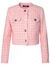Versace Cropped Checkered Wool Blend Jacket