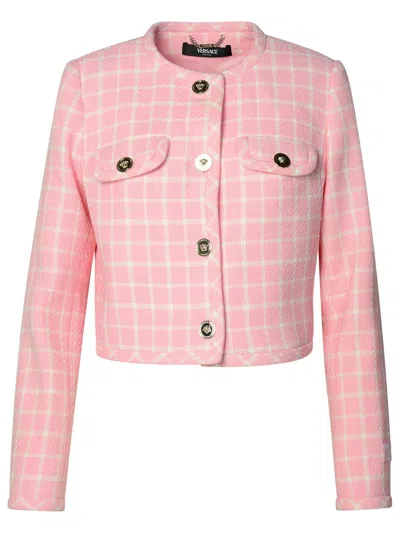 Versace Virgin Wool Blend Jacket In Multicolor