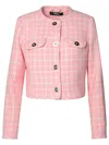 Versace Virgin Wool Blend Jacket In Pastel Pink + White