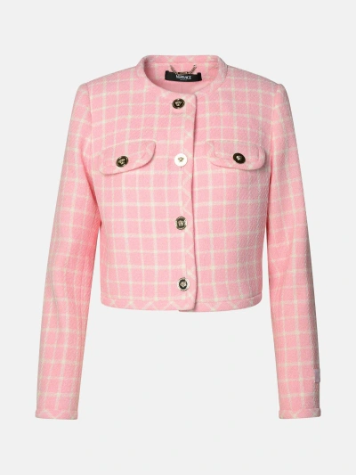 Versace Virgin Wool Blend Jacket In Pink