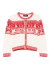 Versace Virgin Wool Cadigan In White