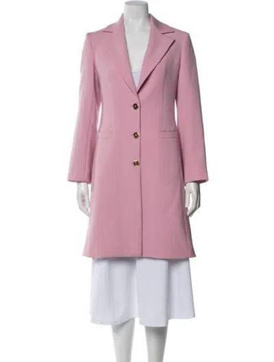 Pre-owned Versace Virgin Wool Coat In Pink