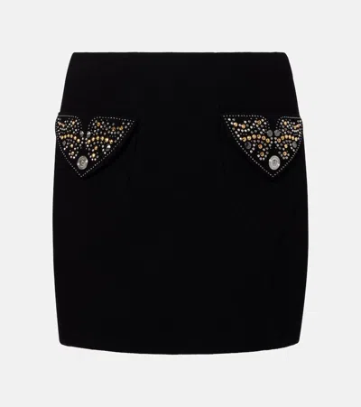 VERSACE VIRGIN WOOL CREPE MINISKIRT