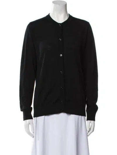 Pre-owned Versace Virgin Wool Crew Neck Sweater In Black