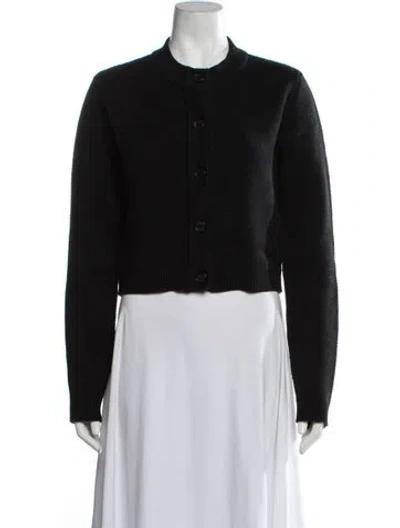 Pre-owned Versace Virgin Wool Crew Neck Sweater In Black