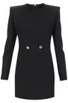 Versace Hourglass Grain-de-poudre Minidress In Black