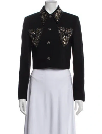 Pre-owned Versace Virgin Wool Evening Jacket In Black