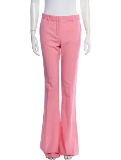 Pre-owned Versace Virgin Wool Flared Pants In Blue