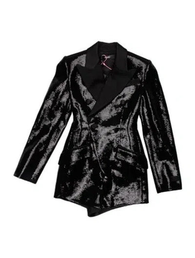 Pre-owned Versace Virgin Wool Graphic Print Jumpsuit W/ Tags In Black