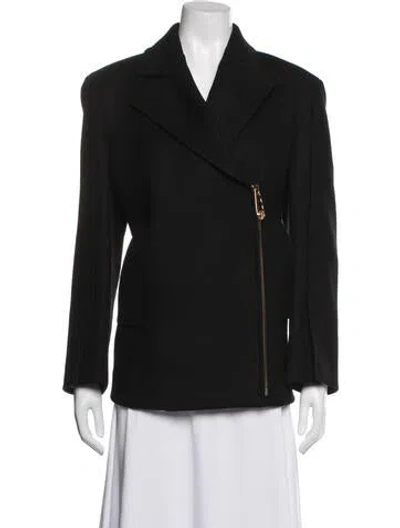 Pre-owned Versace Virgin Wool Jacket In Black