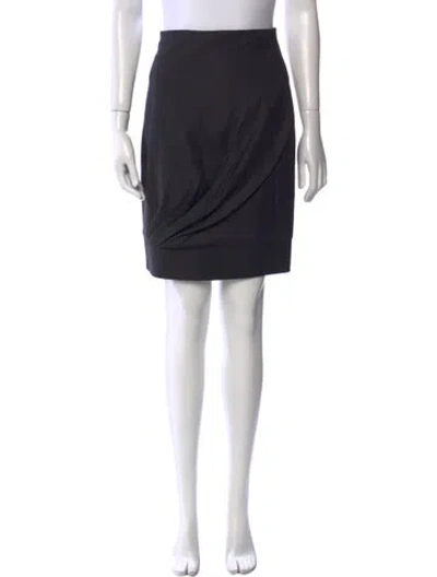 Pre-owned Versace Virgin Wool Knee-length Skirt In Black