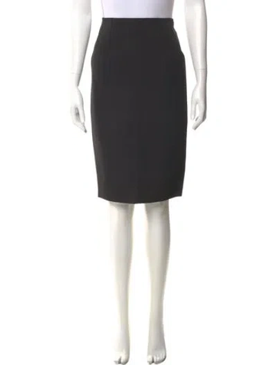 Pre-owned Versace Virgin Wool Knee-length Skirt In Gray