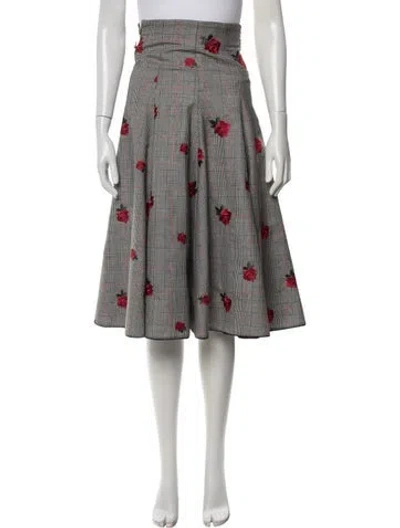 Pre-owned Versace Virgin Wool Midi Length Skirt W/ Tags In Multicolor