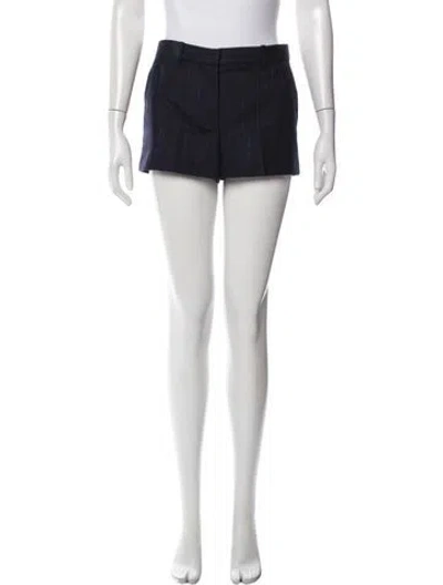 Pre-owned Versace Virgin Wool Mini Shorts In Black