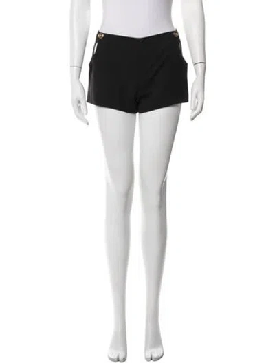 Pre-owned Versace Virgin Wool Mini Shorts In Black