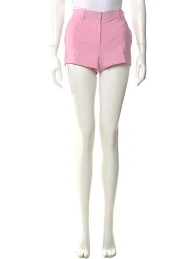 Pre-owned Versace Virgin Wool Mini Shorts In Pink