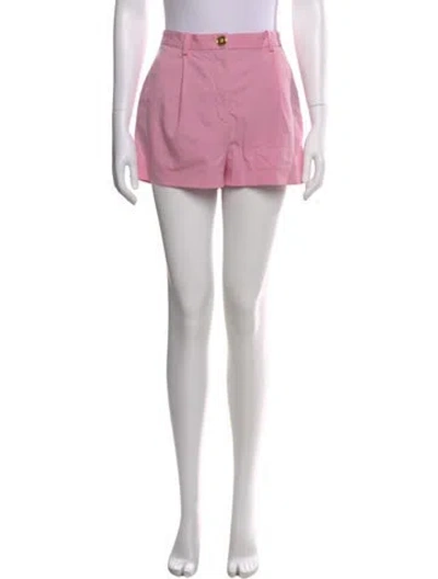 Pre-owned Versace Virgin Wool Mini Shorts In Pink