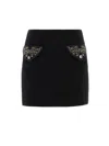Versace Miniskirt With Jewel Pockets In Black
