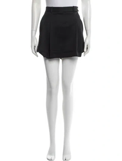 Pre-owned Versace Virgin Wool Mini Skirt In Black