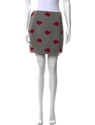 Pre-owned Versace Virgin Wool Mini Skirt In Black
