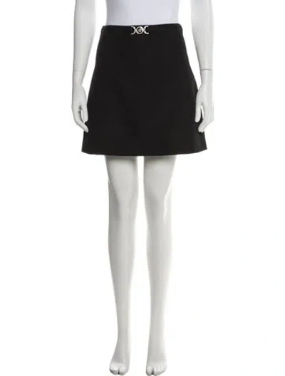 Pre-owned Versace Virgin Wool Mini Skirt In Gray