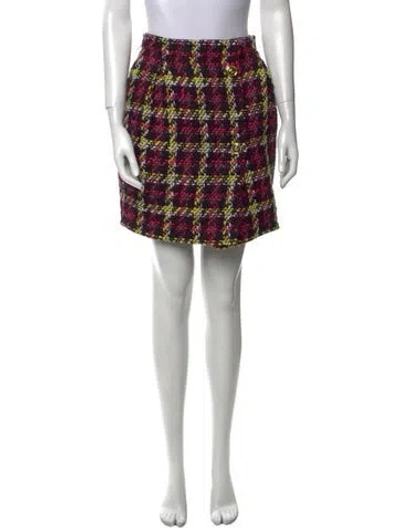 Pre-owned Versace Virgin Wool Mini Skirt In Multi