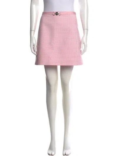 Pre-owned Versace Virgin Wool Mini Skirt In Multi