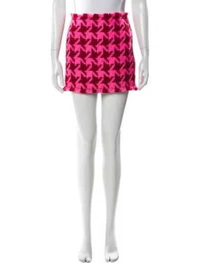 Pre-owned Versace Virgin Wool Mini Skirt In Pink