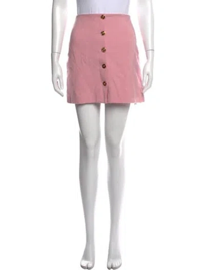 Pre-owned Versace Virgin Wool Mini Skirt In Pink