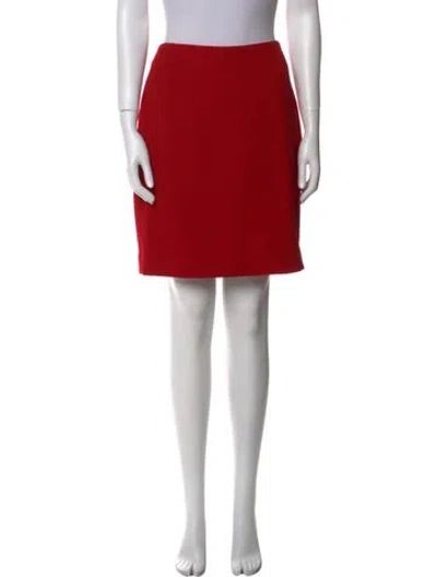 Pre-owned Versace Virgin Wool Mini Skirt In Red