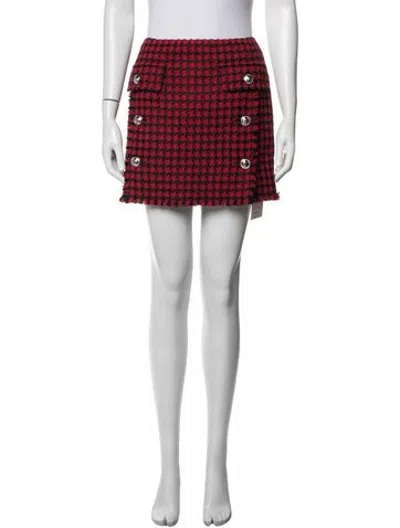 Pre-owned Versace Virgin Wool Mini Skirt In Red