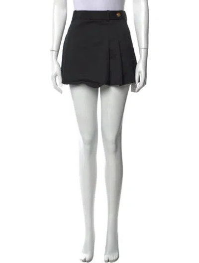 Pre-owned Versace Virgin Wool Mini Skirt W/ Tags In Black