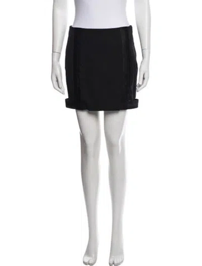 Pre-owned Versace Virgin Wool Mini Skirt W/ Tags In Black