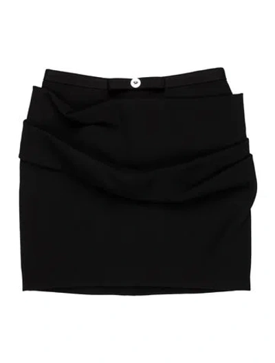 Pre-owned Versace Virgin Wool Mini Skirt W/ Tags In Black