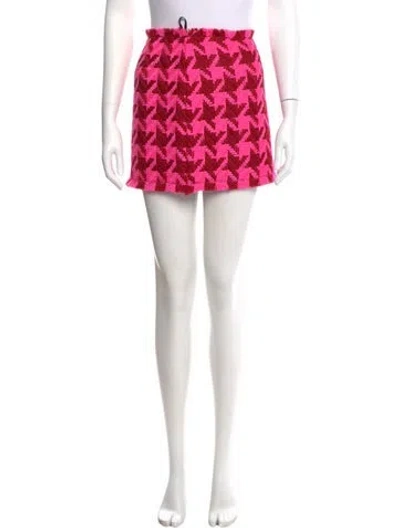 Pre-owned Versace Virgin Wool Mini Skirt W/ Tags In Pink