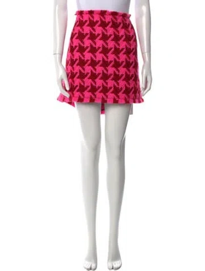 Pre-owned Versace Virgin Wool Mini Skirt W/ Tags In Pink